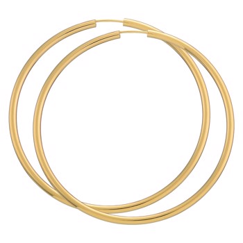 BNH Dame blanke 14 kt rødguld Øre creoler, Ø 60 mm x 2,5 mm
